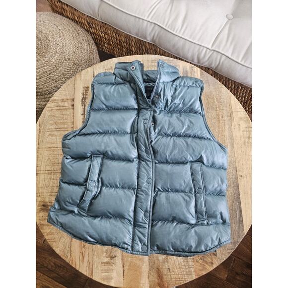 J. Crew Ripstop Down Waterfowl Feather Puffer Vest Women's Size L Green Outdoors - Picture 3 of 12